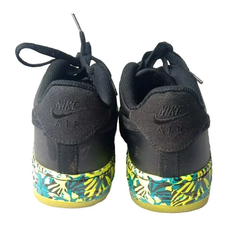Nike Air Force 1 Premium Shoes Size 5.5 Y Black Volt Sneakers